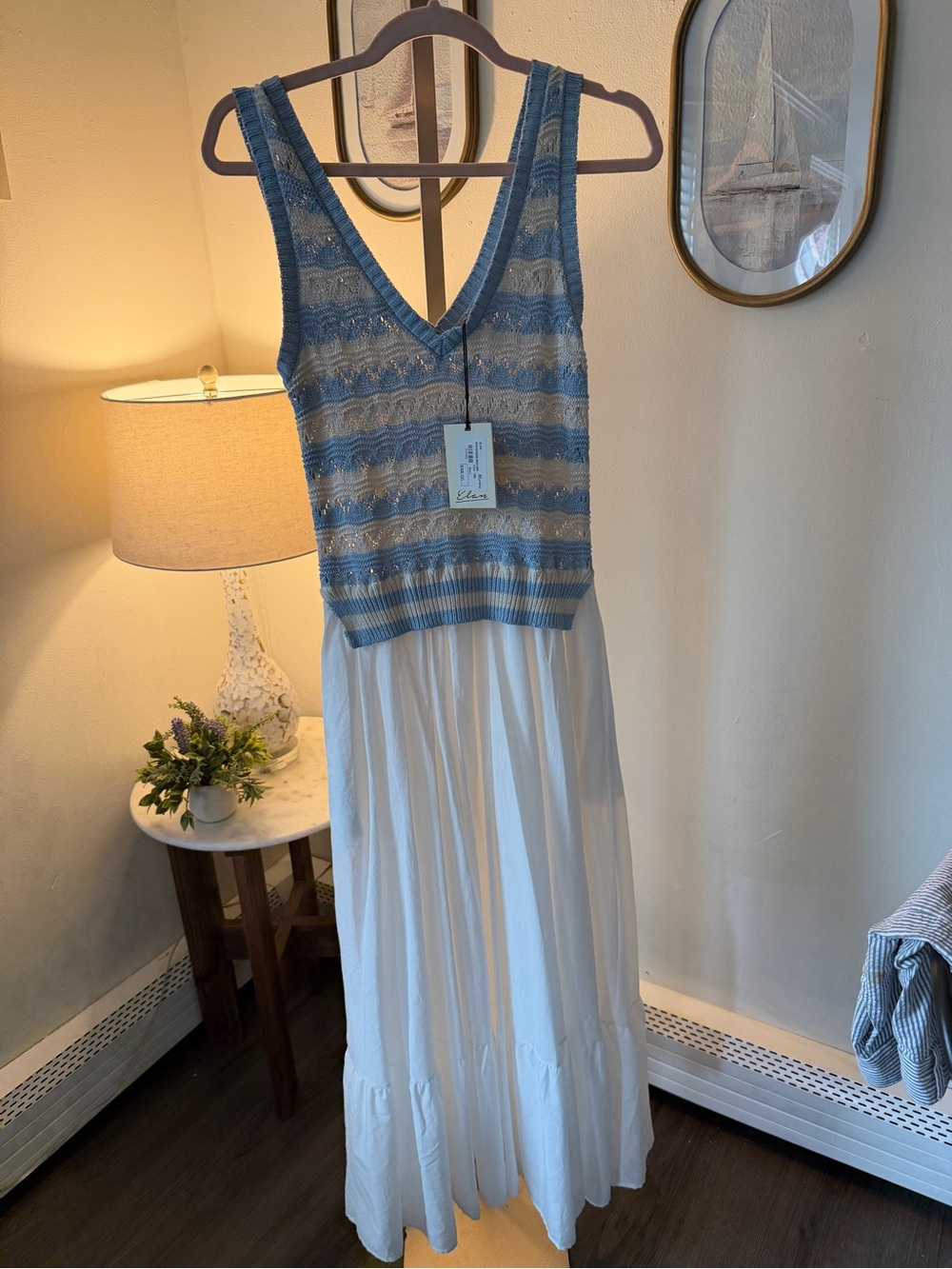 Elan Woven Knit Mix Midi Dress- Size Large - Picture 4 of 5